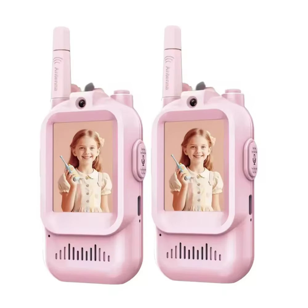 2-Pack Rechargeable Video Walkie Talkies for Kids - Perfect Indoor & Outdoor Fun, Ideal Gifts for Ages 3-12!
