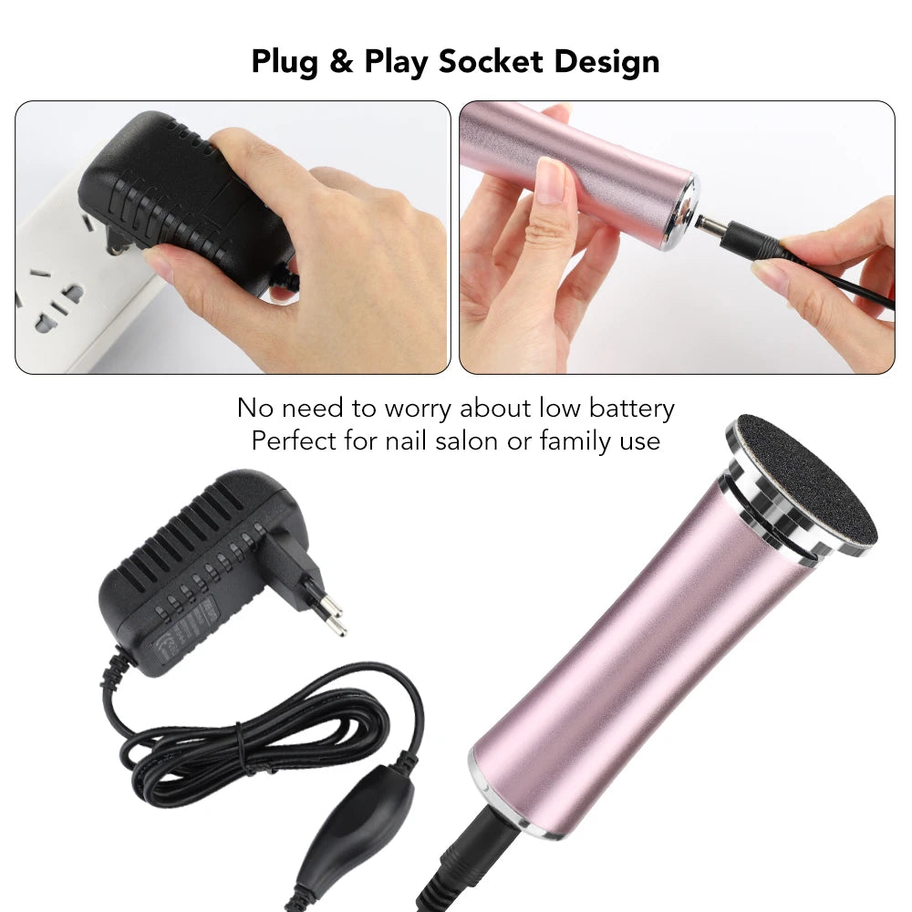 Rechargeable Electric Foot File - Ultimate Pedicure Machine for Smooth, Soft Feet & Dead Skin Removal