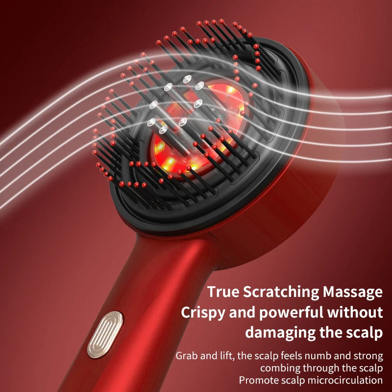 Revitalize Your Hair with the Electric Massage Comb - Vibration & Red Light Scalp Brush for Hair Growth & Anti-Hair Loss Oil Applicator