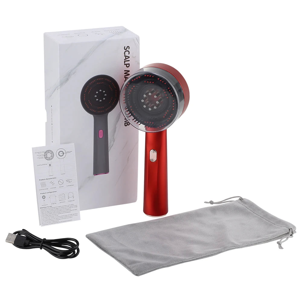 Revitalize Your Hair with the Electric Massage Comb - Vibration & Red Light Scalp Brush for Hair Growth & Anti-Hair Loss Oil Applicator