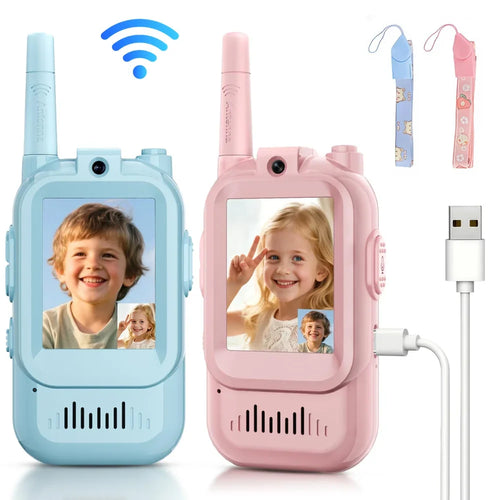 2-Pack Rechargeable Video Walkie Talkies for Kids - Perfect Indoor & Outdoor Fun, Ideal Gifts for Ages 3-12!