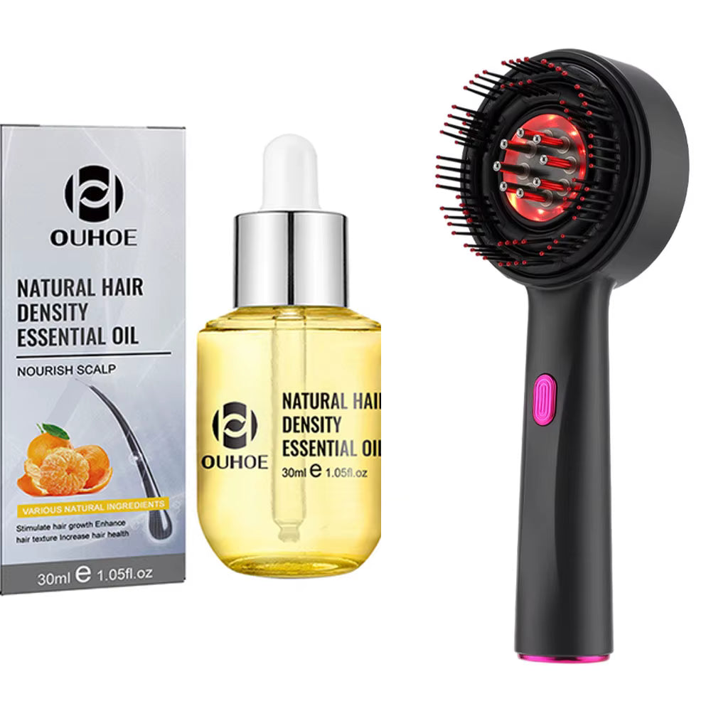 Revitalize Your Hair with the Electric Massage Comb - Vibration & Red Light Scalp Brush for Hair Growth & Anti-Hair Loss Oil Applicator