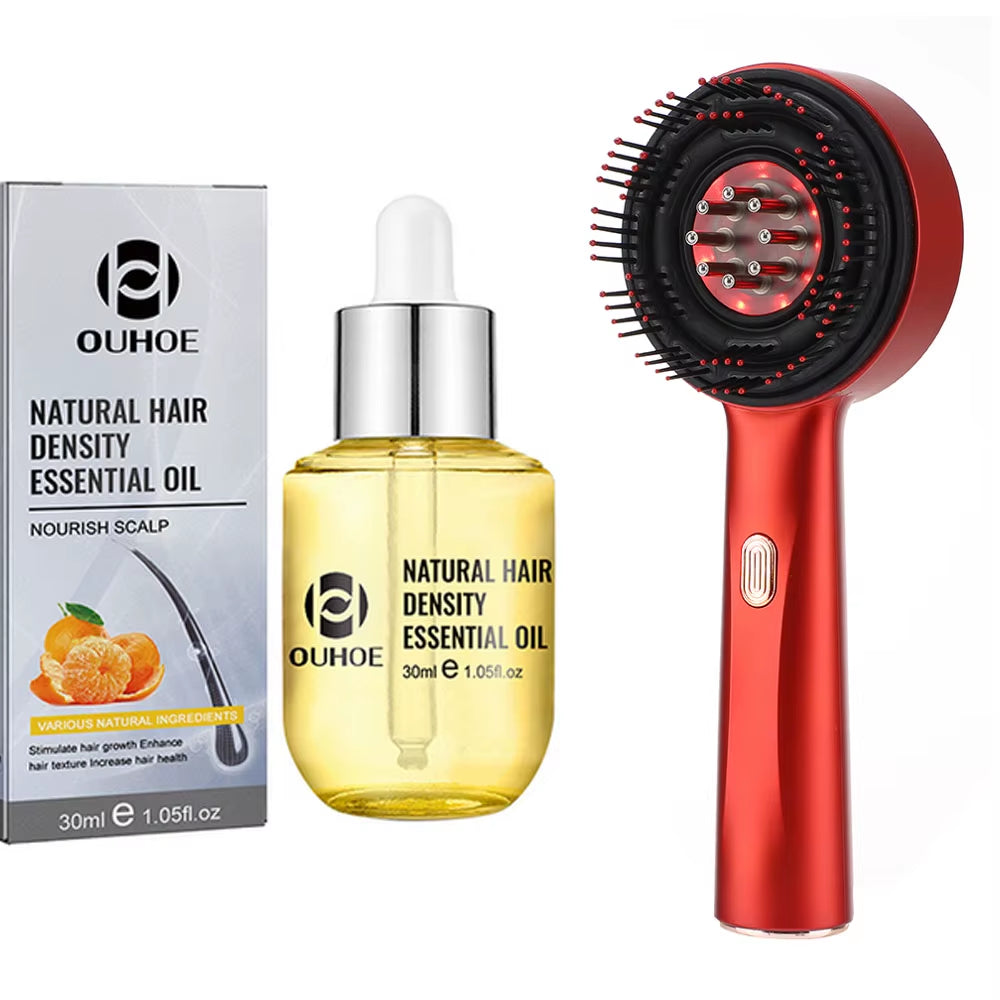 Revitalize Your Hair with the Electric Massage Comb - Vibration & Red Light Scalp Brush for Hair Growth & Anti-Hair Loss Oil Applicator